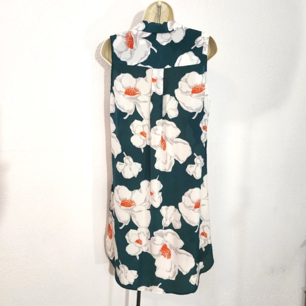 Equipment Femme Dress 100% Silk Floral Hidden Button Front Dark Green Size SP - Picture 14 of 17